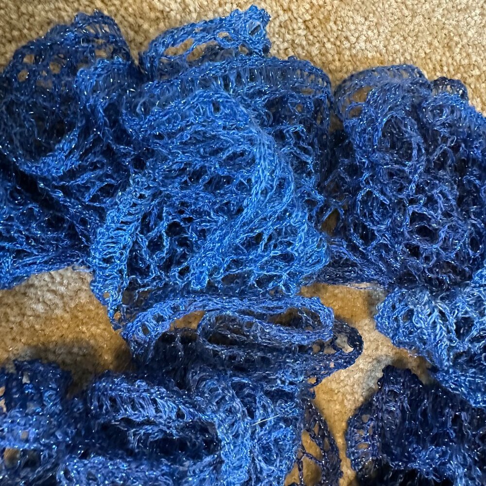 Ruched teal scarf